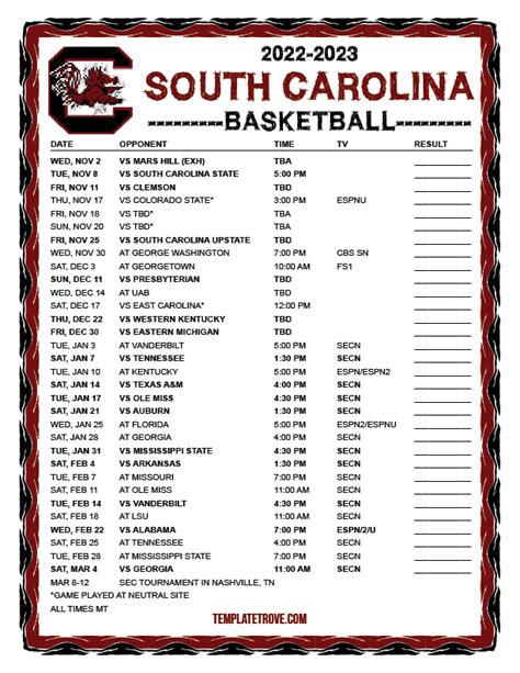 gamecocks baseball schedule